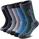 LINEMIN Kids Merino Wool Hiking Socks Toddlers Boys Girls Winter Warm Thick Thermal Boot Cushion Crew Socks 6 Pairs