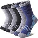 LINEMIN Kids Merino Wool Hiking Socks Toddlers Boys Girls Winter Warm Thick Thermal Boot Cushion Crew Socks 6 Pairs