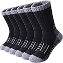 LINEMIN Kids Merino Wool Hiking Socks Toddlers Boys Girls Winter Warm Thick Thermal Boot Cushion Crew Socks 6 Pairs