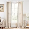 jinchan Linen Curtains Light Filtering Back Tab