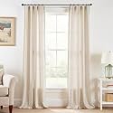 jinchan Linen Curtains Light Filtering Back Tab