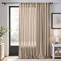 jinchan Linen Curtains Light Filtering Back Tab