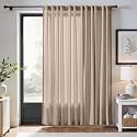 jinchan Linen Curtains Light Filtering Back Tab