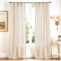 jinchan Linen Curtains Light Filtering Back Tab