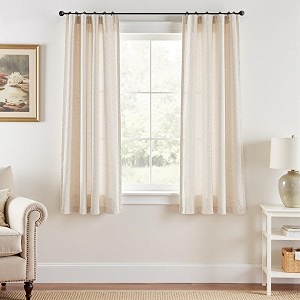 jinchan Linen Curtains Light Filtering Back Tab