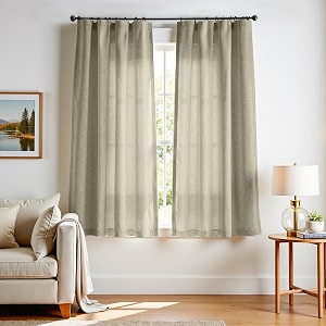 jinchan Linen Curtains Light Filtering Back Tab