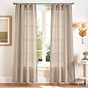 jinchan Linen Curtains Light Filtering Back Tab