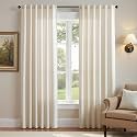 jinchan Linen Curtains Light Filtering Back Tab
