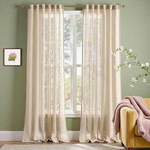 jinchan Winslow Sheer Curtains 96 Inch for
