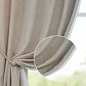 jinchan Linen Curtains Light Filtering Back Tab