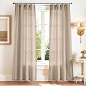 jinchan Linen Curtains Light Filtering Back Tab