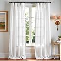 jinchan Linen Curtains Light Filtering Back Tab