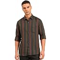 Linen Club Mens Full Sleeve Checked Regular