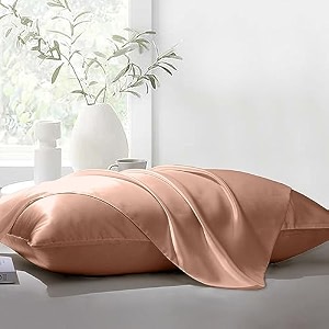 the linen company 100 bamboo 300 tc standard size 2 pillow covers set suitable for hotel and living room 1734 x 2734 rose gold