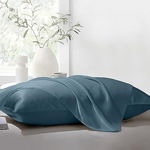 the linen company 100 bamboo 300 tc king size 2 pillow covers set suitable for hotel and living room 2034 x 3634 bahamas blue