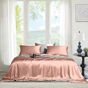 the linen company 100 bamboo 300 tc single bedsheet with 1 pillow cover suitable for hotel and living room 6034 x 9034 rose gold