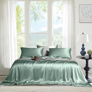 the linen company 100 bamboo 300 tc double bedsheet with 2 pillow covers suitable for hotel and living room 9034 x 10034 aqua