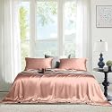 THE LINEN COMPANY 100% Bamboo 300 TC Double Bedsheet with 2 Pillow Covers Suitable for Hotel and Living Room (90" x 100", Rose Gold)