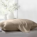 THE LINEN COMPANY 100% Bamboo 300 TC King Size 2 Pillow Covers Set Suitable for Hotel and Living Room (20" x 36", Taupe)