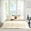 THE LINEN COMPANY 100% Bamboo 300 TC Double Bedsheet with 2 Pillow Covers Suitable for Hotel and Living Room (90" x 100", Ivory)