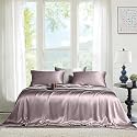 THE LINEN COMPANY 100% Bamboo 300 TC King Fitted Bedsheet with 2 Pillow Covers Suitable for Hotel and Living Room (72" x 78" + 14", Lilac)