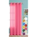 THE LINEN COMPANY Window Cotton Sheer Grommet Curtains 4 Feet Decorative Textured Linen Solid Transparent Curtain Pack of 1, Pink (L -122 Cm, W- 137 Cm)