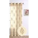 THE LINEN COMPANY 6.5 Feet Window Sheer Cotton Curtain Panels Taxture Linen Decorative for Bedroom Living Room Betal Leaf Curtains, 1 Piece (L- 198 CM, W- 137 CM)