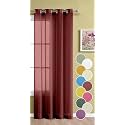 THE LINEN COMPANY Cotton Linen Sheer Window Curtain with Twist Tab, Transparent Light Filtering Linen Curtain for Modern Home Decor, 2 Piece, Maroon, 6 FT x 4.5 FT