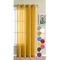 THE LINEN COMPANY 8 Feet Door Sheer Cotton Grommet Curtain Panels Taxture Linen Decorative For Bedroom Living Room Mustard Curtains, 1 Piece (L- 244 Cm, W- 137 Cm)