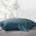 THE LINEN COMPANY Bamboo Bedsheet 100% Organic, Natural, 300 TC Cooling Extra Soft - Easy Fit Luxury Bed Sheets (Standard 17 X 27 Pillowcases, Bahamas Blue)