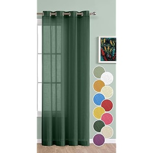 the linen company cotton linen door curtains 65 feet - solid sheer curtain with eyelet for living room bedroom office decoration - sea green 78 inches 1 pcs