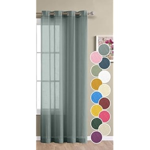 the linen company cotton linen solid sheer curtain set with eyelet rings non blackout window curtain 1 piece light grey 45ft x 4ft grommet curtains
