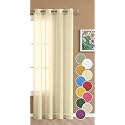 THE LINEN COMPANY Cotton Linen Solid Sheer Curtain Set with Eyelet Rings Non Blackout Door Curtain 1 Piece Butter Cream 4.5ft x 7.5ft, Grommet Curtains