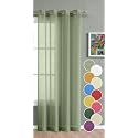 THE LINEN COMPANY Cotton Linen Sheer Window Curtain with Twist Tab, Light Filtering Linen Textured Curtain for Living Room, Bedroom &amp; Office, 2 Piece, Avocado Green, 4 FT x 4.5 FT