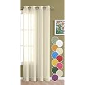 THE LINEN COMPANY Cotton Sheer Curtains 4 Feet for Home Decor, Hangs Elegantly with Eyelets - Natural 1 Piece