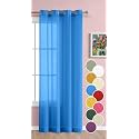 THE LINEN COMPANY Cotton Sheer Window Grommet Curtains 6 Feet Single Pcs Solid Living Room, Office, Bedroom Decorative Curtain 1 - Piece, Carolina Blue