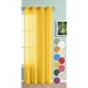 THE LINEN COMPANY Cotton Sheer Window Curtains 6 Feet Single Pcs Solid Living Room, Office, Bedroom Decorative Curtain 1-Piece, Lemon