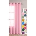 THE LINEN COMPANY Door Cotton Sheer Grommet Curtains 7 Feet Decorative Taxture Linen Solid Transparent Curtain Pack of 1, Baby Pink (L -213 Cm, W- 137 Cm)