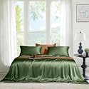 THE LINEN COMPANY King Bamboo Bedsheet with 2 Pillow Cover, 300 TC Cotton Sheets Suitable for Hotel and Living Room &amp; Bedsroom (108" X 108", Avocado Green)