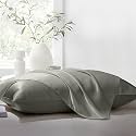 THE LINEN COMPANY King Pillow Pair Natural Soft Silk Pillow Cases Set of 2 Pcs Suitable for Hotel and Living Room (20" X 36", Silver)