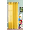 THE LINEN COMPANY Cotton Linen Sheer Long Door Curtain with Twist Tab, Premium Linen Textured Light Filtering Curtain for Home, Bedroom &amp; Balcony, 2 Piece, Lemon, 10 FT x 4.5 FT