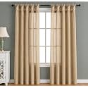 THE LINEN COMPANY Cotton Linen Sheer Long Door Curtain with Twist Tab, Premium Linen Textured Light Filtering Curtain for Home, Bedroom &amp; Balcony, 2 Piece, Beige, 10 FT x 4.5 FT