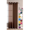 THE LINEN COMPANY Long Door Cotton Sheer Grommet Curtains 10 Feet Decorative Textured Linen Solid Transparent Curtain Pack of 1, Brown (L -304 Cm, W- 137 Cm)