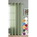 THE LINEN COMPANY Long Door Cotton Sheer Grommet Curtains 10 Feet Decorative Textured Linen Solid Transparent Curtain Pack of 1, Avocado Green, (L -304 Cm, W- 137 Cm)