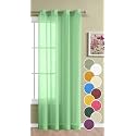 THE LINEN COMPANY Long Door Cotton Sheer Grommet Curtains 9 Feet Decorative Taxture Linen Solid Transparent Curtain Pack of 1, Ocean Green (L -152 Cm, W- 137 Cm)