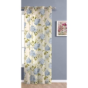 the linen company sheer curtains 5 feet window cotton drapes pack of 1 for living room decoration floral heaven blue 1 piece