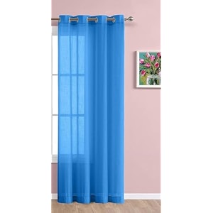 the linen company sheer curtains 9 feet long door taxture linen decorative panels pack of 1 curtains carolina blue l- 274 cm w- 137 cm