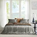 THE LINEN COMPANY Single Bamboo Bedsheet with 1 Pillow Cover, 300 TC Cotton Sheets Suitable for Hotel and Living Room &amp; Bedsroom (60" X 90", Silver)