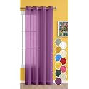 THE LINEN COMPANY Window Cotton Sheer Grommet Curtains 6 Feet Decorative Textured Linen Solid Transparent Curtain Pack of 1, Plum (L -183 Cm, W- 137 Cm)