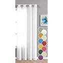 THE LINEN COMPANY Window Cotton Sheer Grommet Curtains 5 Feet Decorative Taxture Linen Solid Transparent Curtain Pack of 1, White (L -243 Cm, W- 137 Cm)
